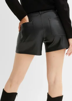 Online Pantalón corto de piel sintética Mujer Shorts|Pantalones