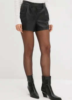Outlet Pantalón corto de piel sintética Mujer Shorts|Pantalones