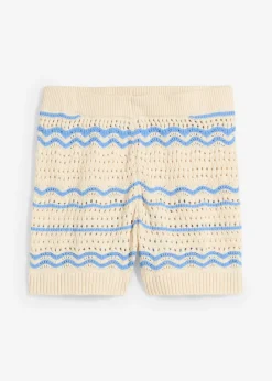 Online Pantalón corto de punto de mezcla de lino y algodón vaporoso Mujer Shorts|Pantalones