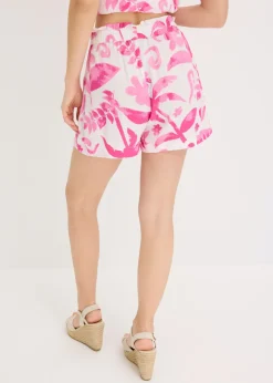 New Pantalón corto de viscosa estructurada Mujer Shorts|Pantalones