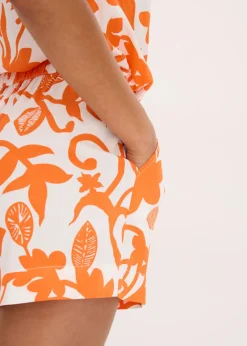 Sale Pantalón corto estampado de viscosa fluida Mujer Shorts|Pantalones