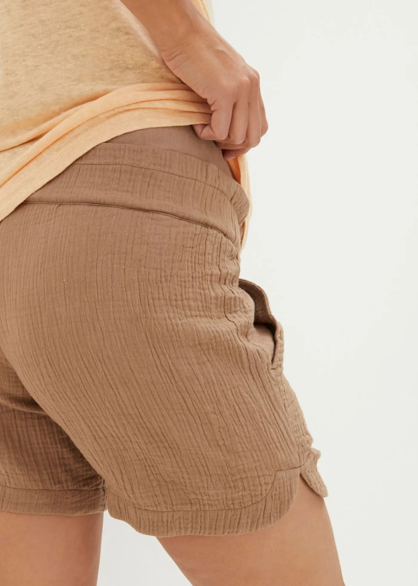 Sale Pantalón corto premamá de muselina de algodón puro Mujer Premamá