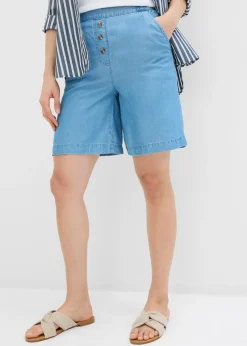 Outlet Pantalón corto sin cierre de lyocell Mujer Shorts|Pantalones