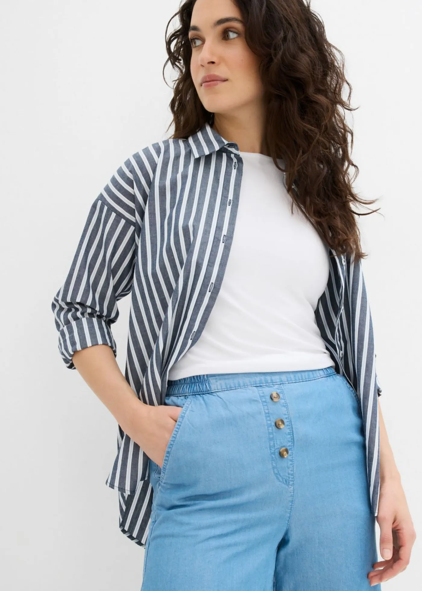 Outlet Pantalón corto sin cierre de lyocell Mujer Shorts|Pantalones