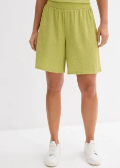 Pantalón corto sin cierre de crepé Mujer Conjuntos De Ropa|Shorts