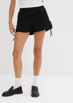 Outlet Pantalón corto sin cierre de mezcla de algodón elástico Mujer Shorts|Pantalones