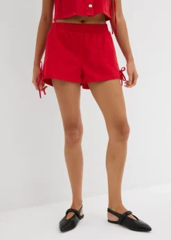 Online Pantalón corto sin cierre de mezcla de algodón elástico Mujer Shorts|Pantalones