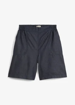 New Pantalón corto sin cierre con mezcla de lino transpirable Mujer Shorts|Pantalones