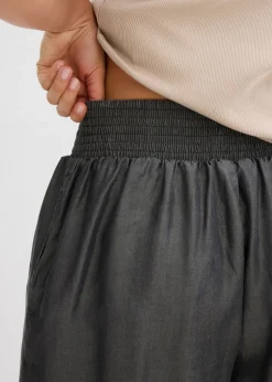 Outlet Pantalón corto sin cierre con nido de abeja Mujer Shorts|Pantalones