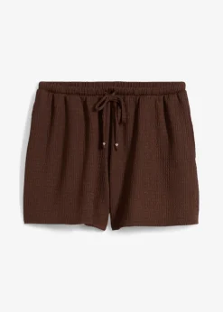 New Pantalón corto sin cierre de crepé estructurado Mujer Shorts|Pantalones