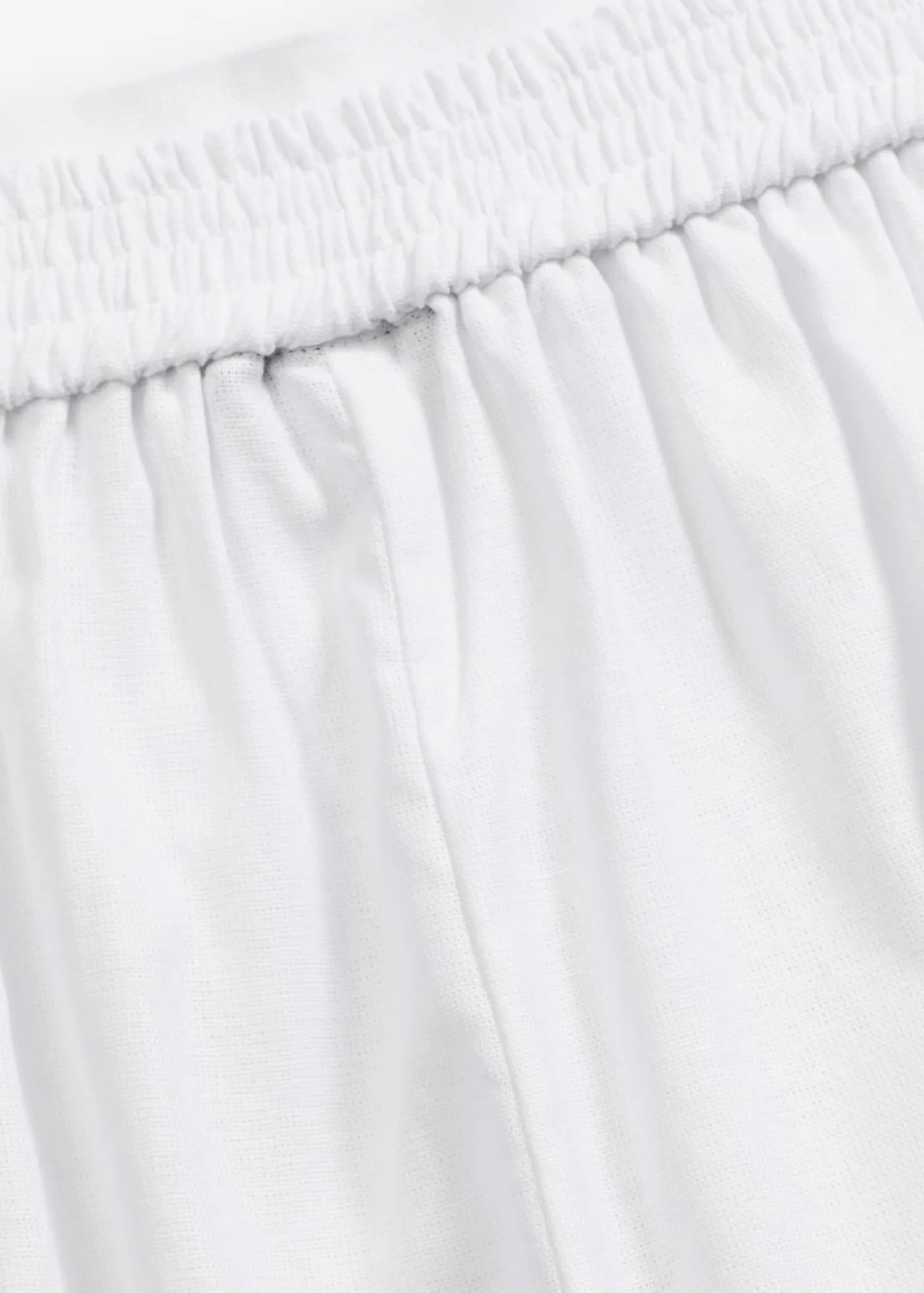 Pantalón corto sin cierre de mezcla de lino vaporoso Mujer Shorts|Pantalones