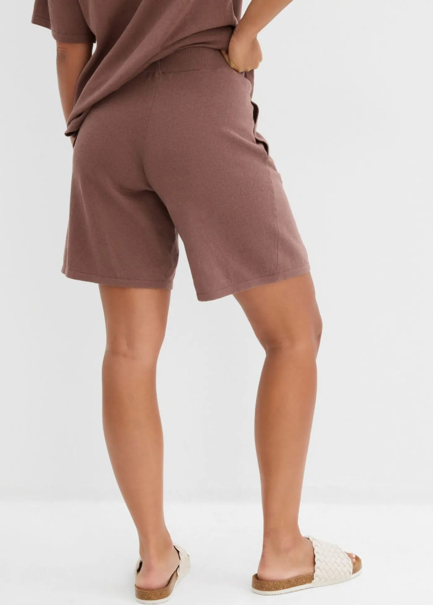Sale Pantalón corto sin cierre de punto fino Mujer Conjuntos De Ropa|Shorts