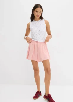 Clearance Pantalón corto sin cierre con diseño de tenis Mujer Shorts|Pantalones