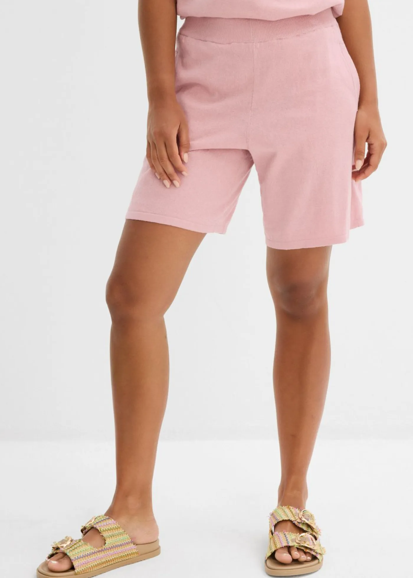 Online Pantalón corto sin cierre de punto fino Mujer Conjuntos De Ropa|Shorts