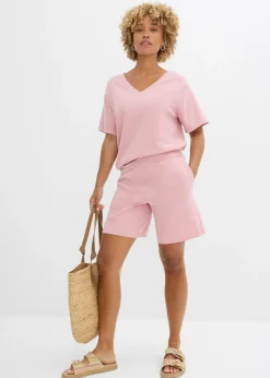 Online Pantalón corto sin cierre de punto fino Mujer Conjuntos De Ropa|Shorts