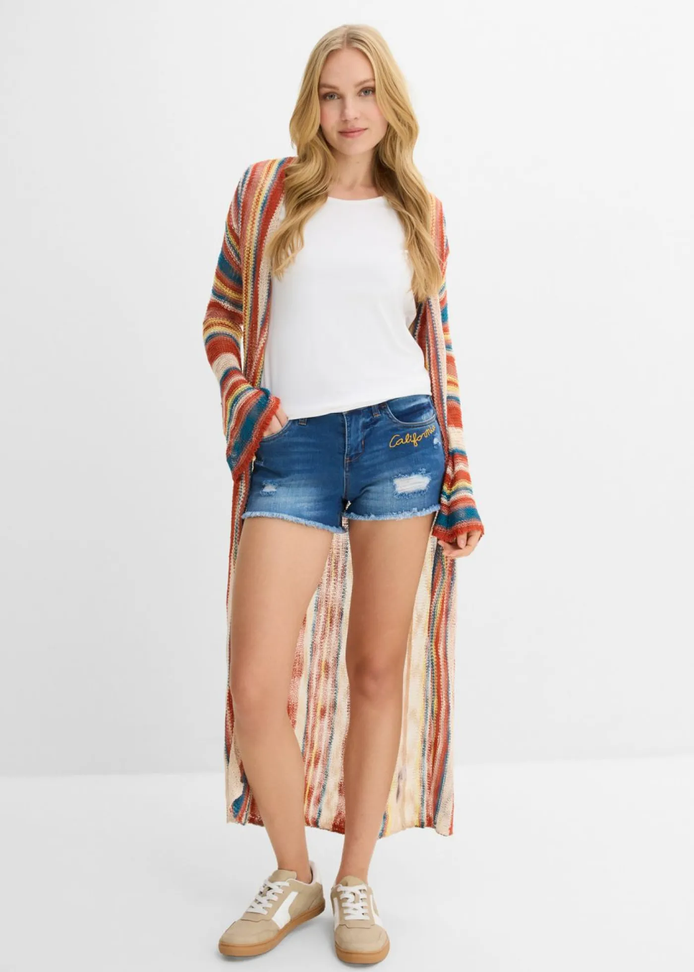 Outlet Pantalón corto vaquero con bordado Mujer Shorts|Vaqueros