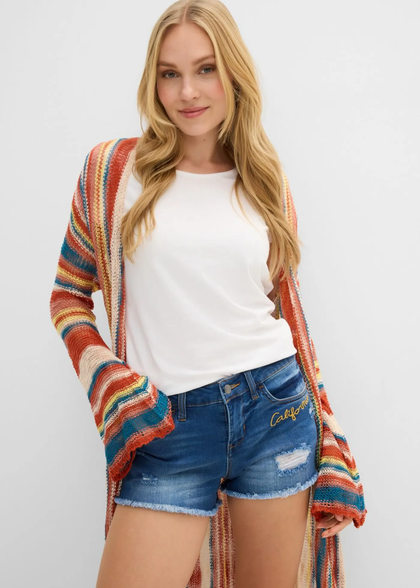 Outlet Pantalón corto vaquero con bordado Mujer Shorts|Vaqueros