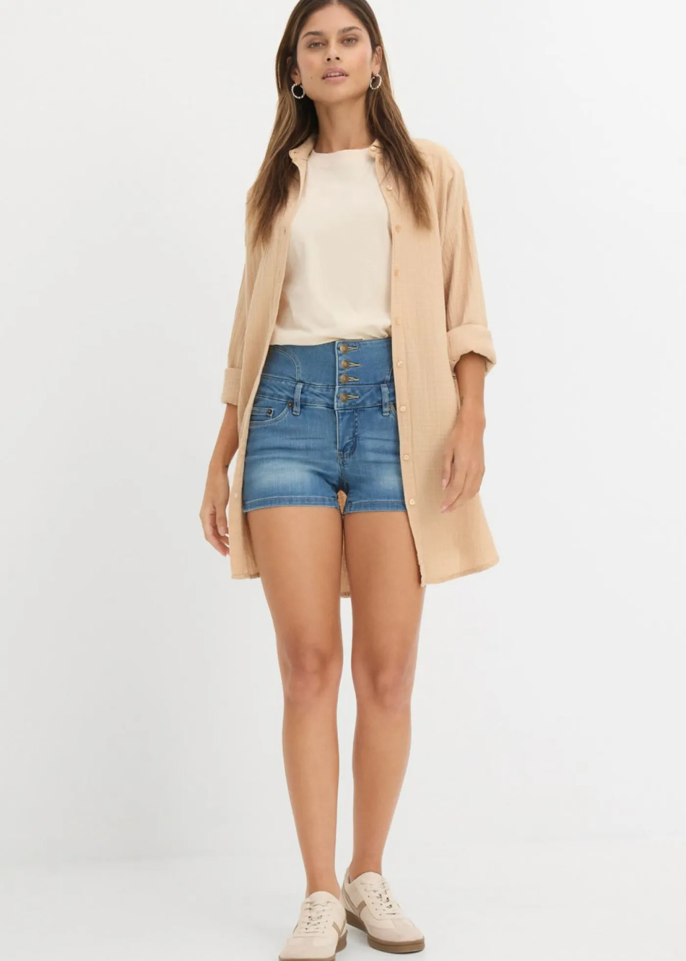 New Pantalón corto vaquero de talle alto Mujer Shorts|Vaqueros