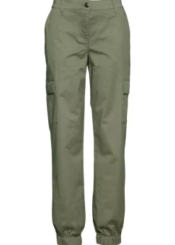 Hot Pantalón de algodón elástico con estilo cargo Mujer Pantalones