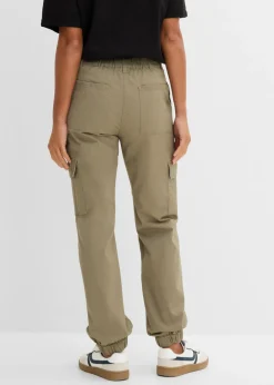 Hot Pantalón de algodón elástico con estilo cargo Mujer Pantalones