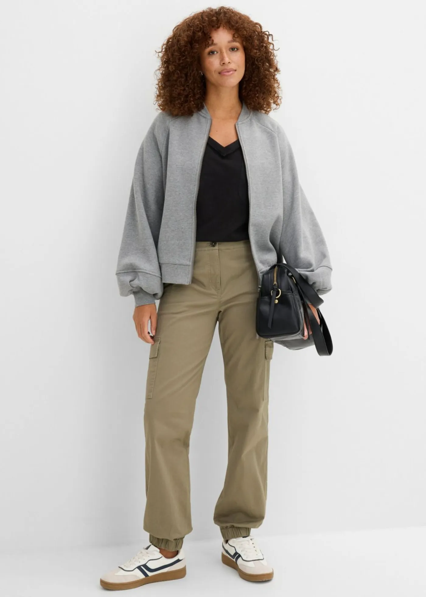 Hot Pantalón de algodón elástico con estilo cargo Mujer Pantalones