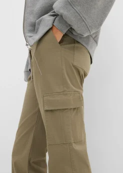 Hot Pantalón de algodón elástico con estilo cargo Mujer Pantalones