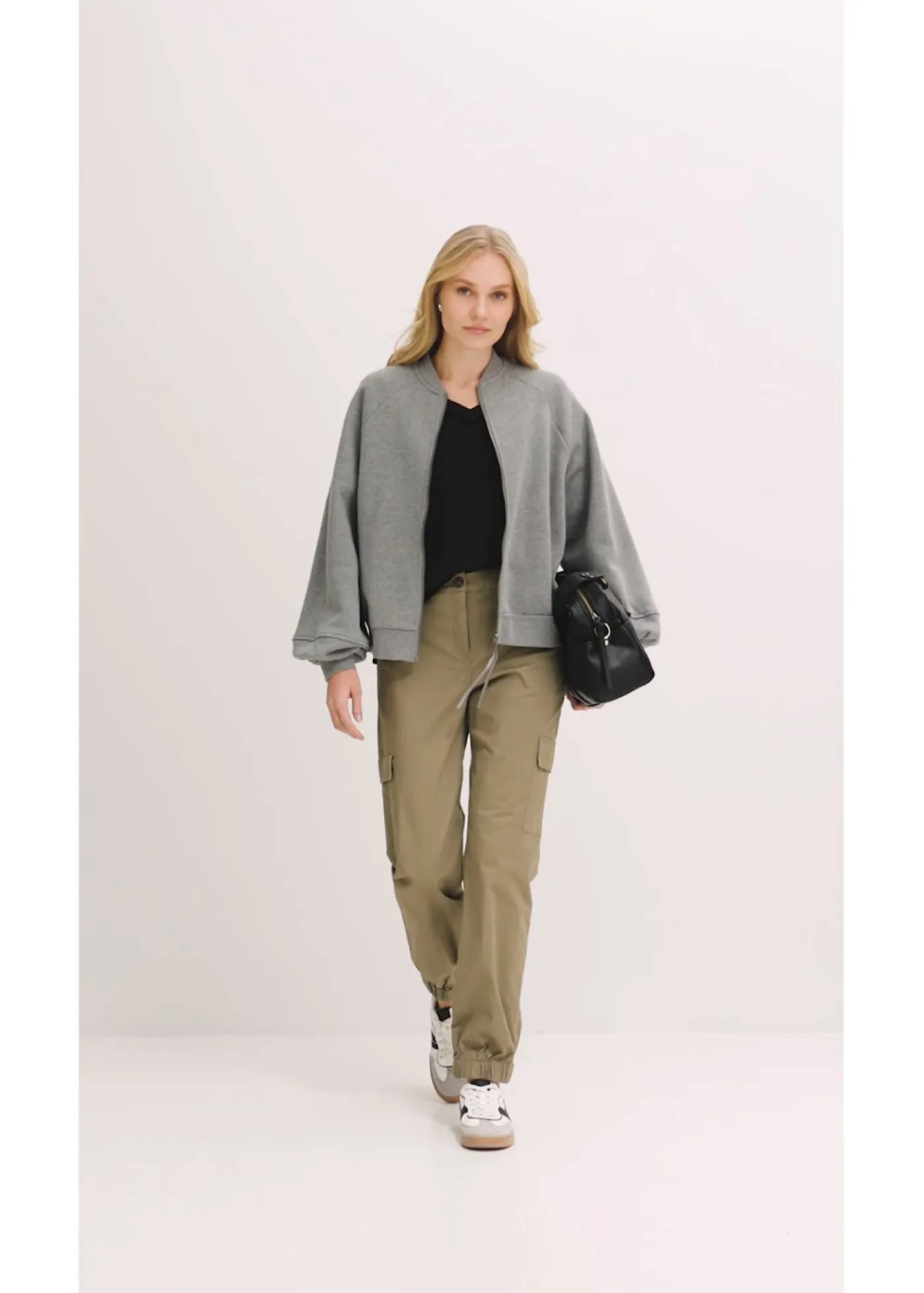 Hot Pantalón de algodón elástico con estilo cargo Mujer Pantalones