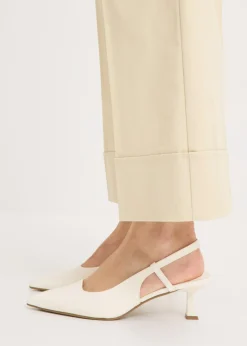 Best Pantalón de algodón elástico con pinzas Mujer Pantalones