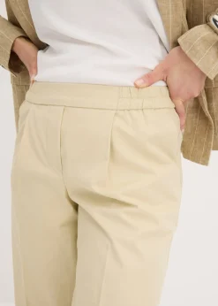 Best Pantalón de algodón elástico con pinzas Mujer Pantalones