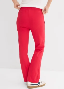 Best Pantalón de algodón orgánico puro con elástico Mujer Básicos|Pantalones