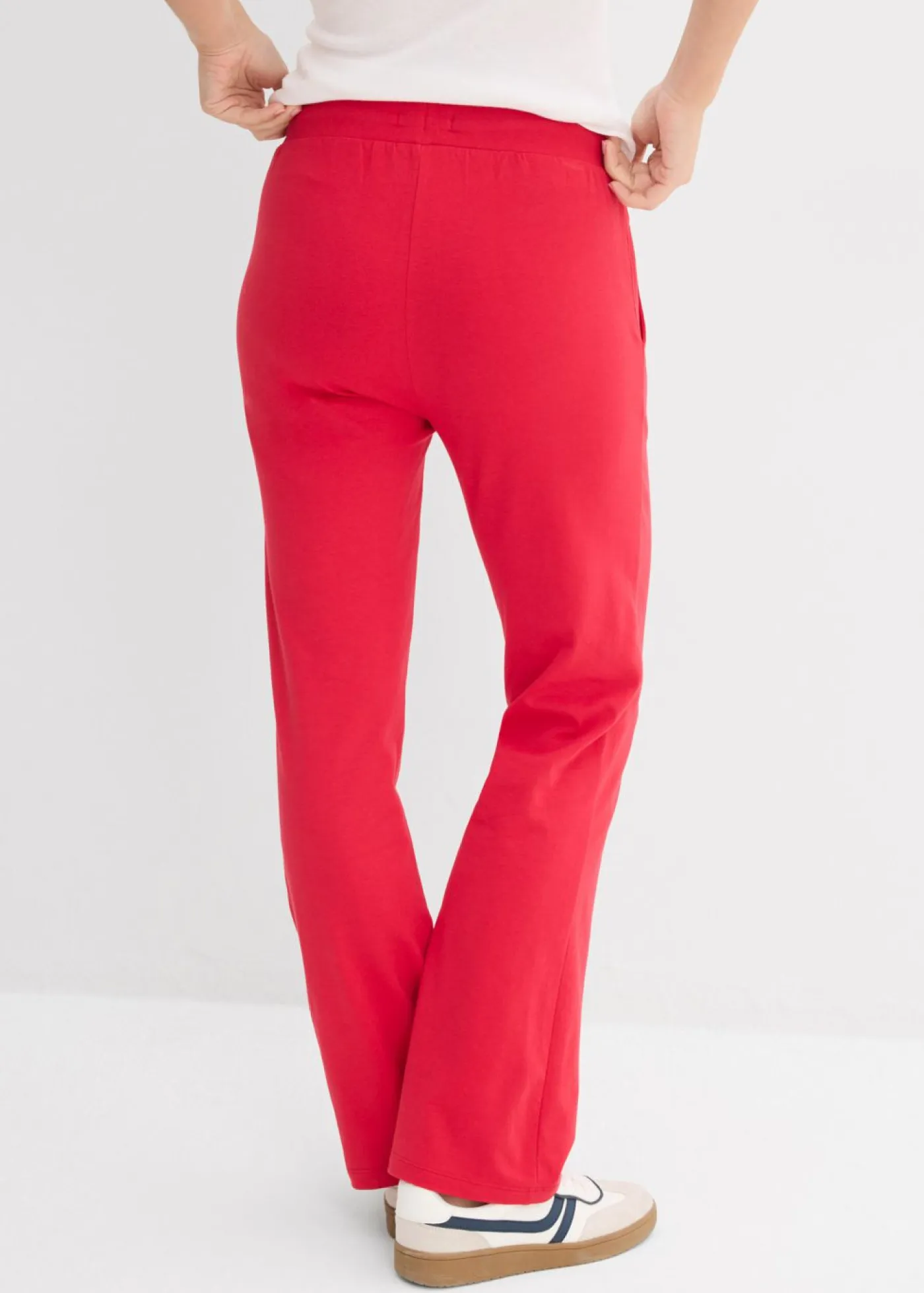 Best Pantalón de algodón orgánico puro con elástico Mujer Básicos|Pantalones