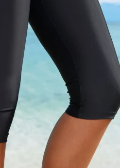 Best Pantalón de baño capri con cinturilla elástica Mujer Conjuntos De Traje De Baño|Ropa De Baño Cubridora
