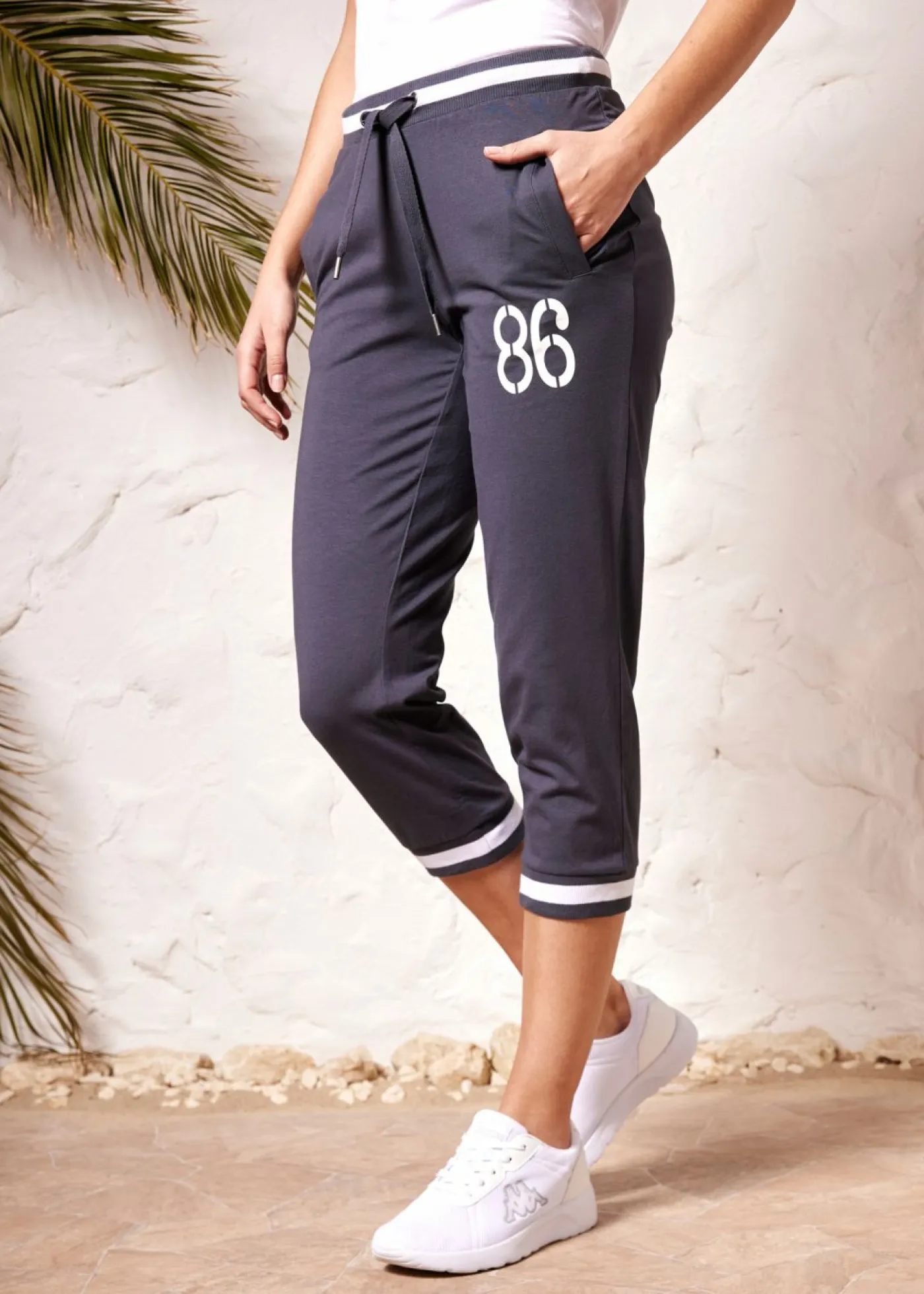 Pantalón de chándal 3/4 de mezcla de algodón Mujer Ropa Deportiva|Ropa Cómoda