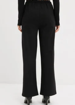 Outlet Pantalón de chándal ancho con cintura en contraste Mujer Ropa Cómoda|Pantalones