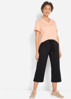Best Pantalón de chándal de algodón orgánico hasta la pantorrilla Mujer Básicos|Ropa Cómoda