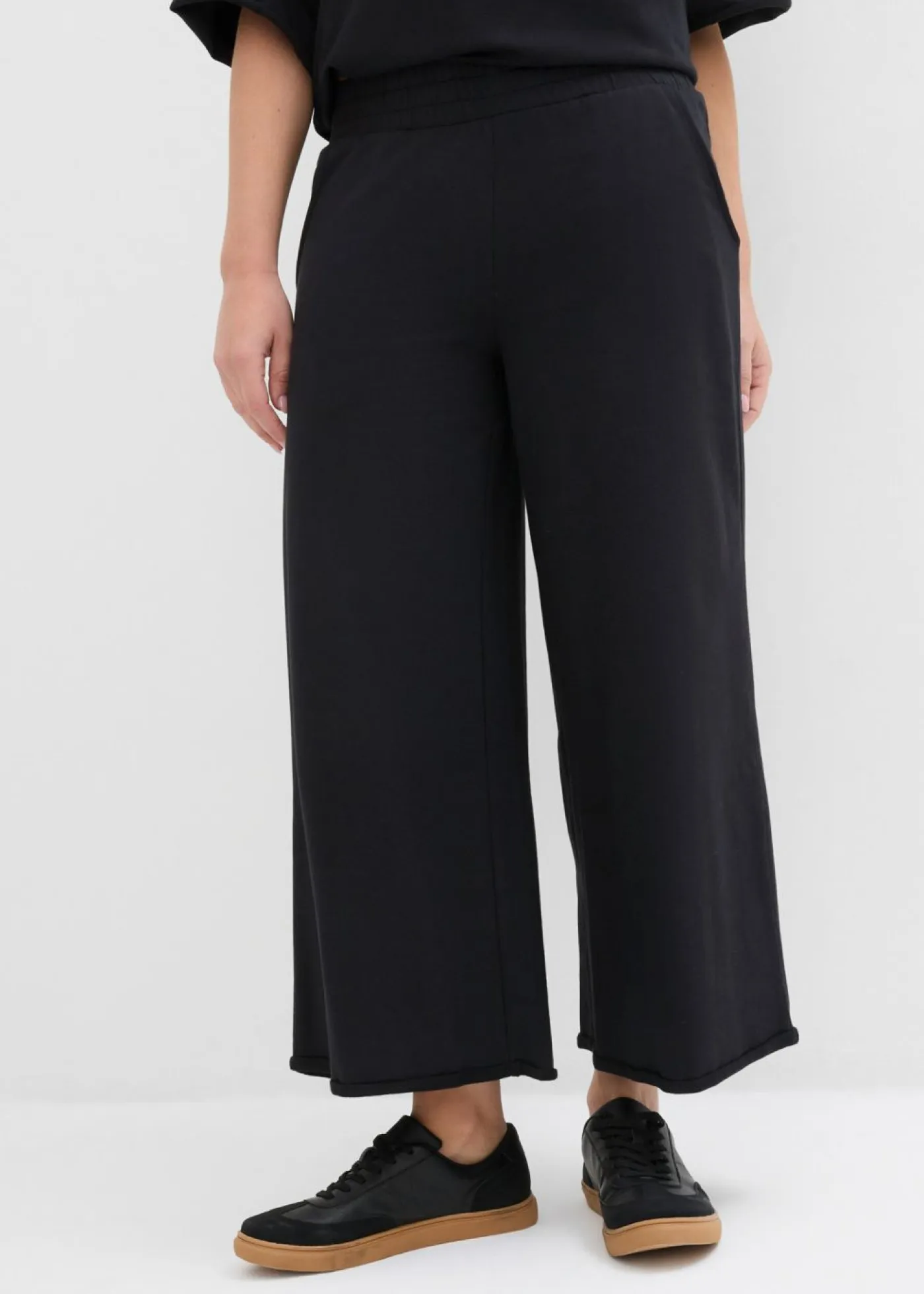 Clearance Pantalón de chándal de algodón orgánico con largo capri Mujer Ropa Cómoda|Pantalones
