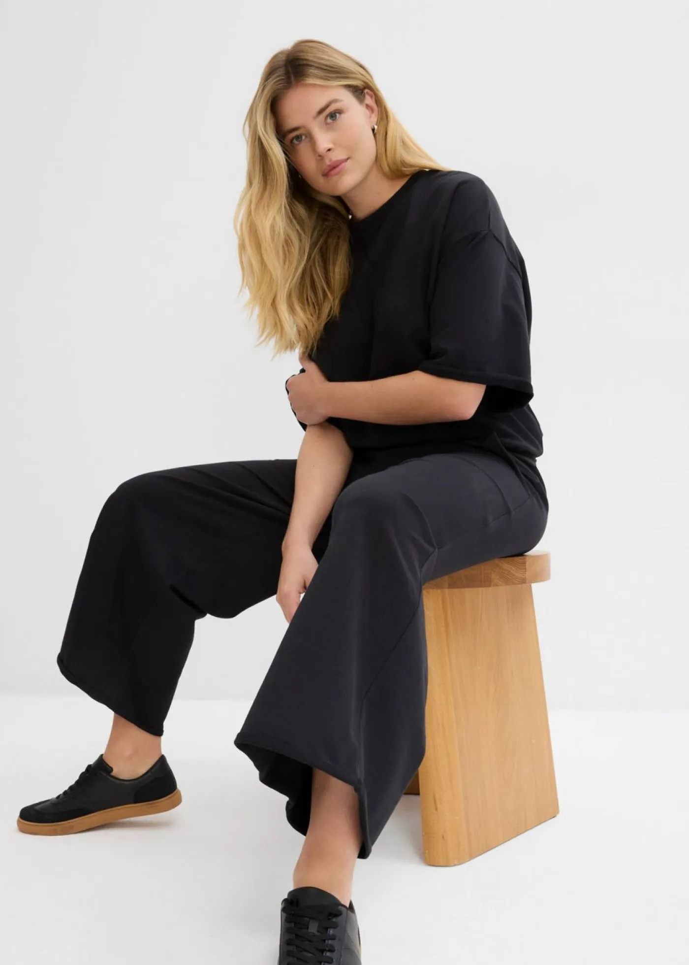 Clearance Pantalón de chándal de algodón orgánico con largo capri Mujer Ropa Cómoda|Pantalones