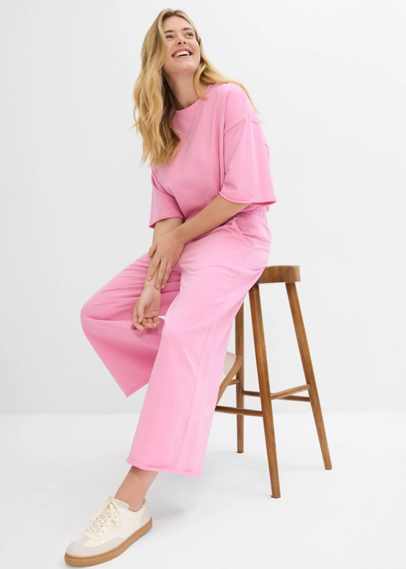 New Pantalón de chándal de algodón orgánico con largo capri Mujer Ropa Cómoda|Pantalones