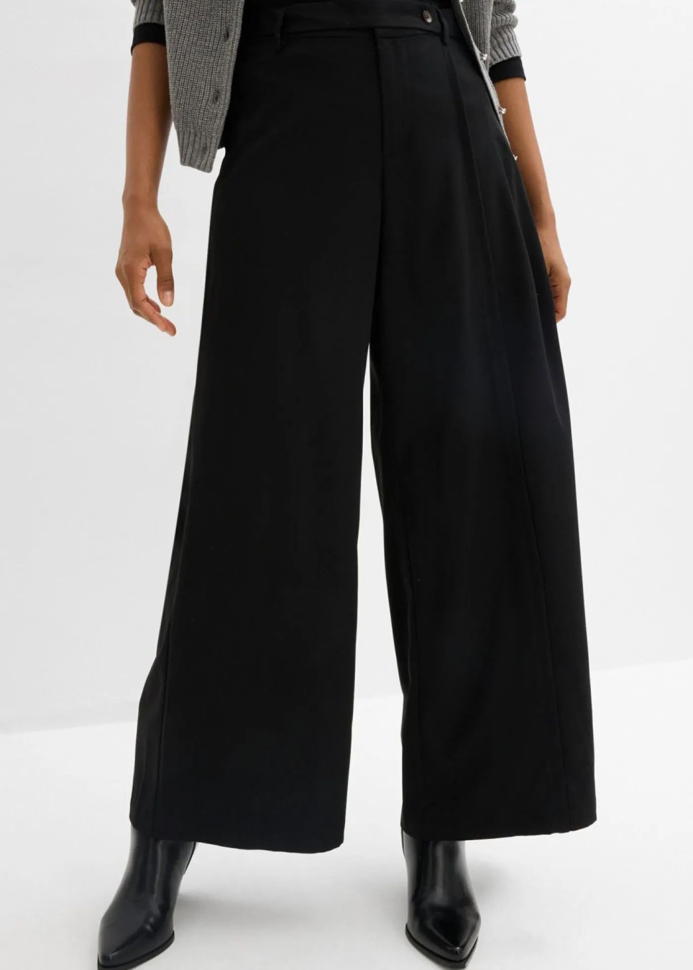 Hot Pantalón de corte ancho con cintura cómoda Mujer Esenciales|Pantalones