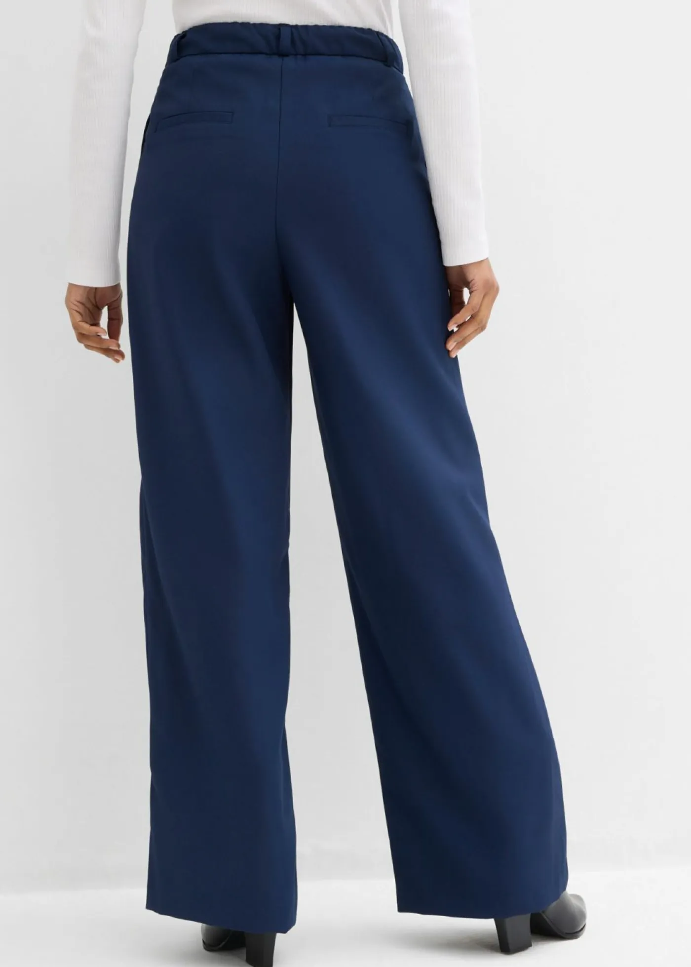 Clearance Pantalón de corte recto con cintura cómoda Mujer Esenciales|Pantalones