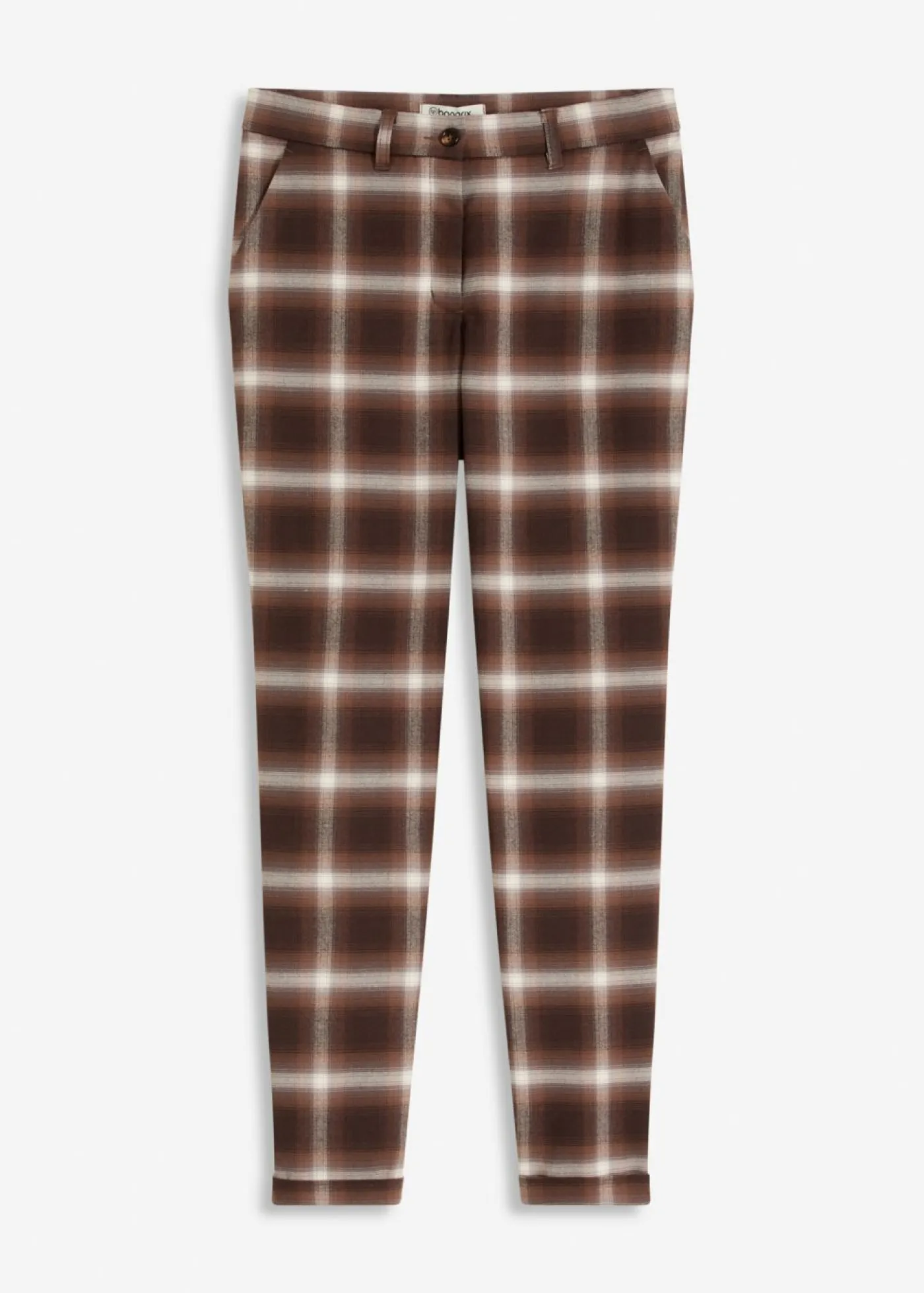 Best Pantalón de cuadros con dobladillos Mujer Pantalones