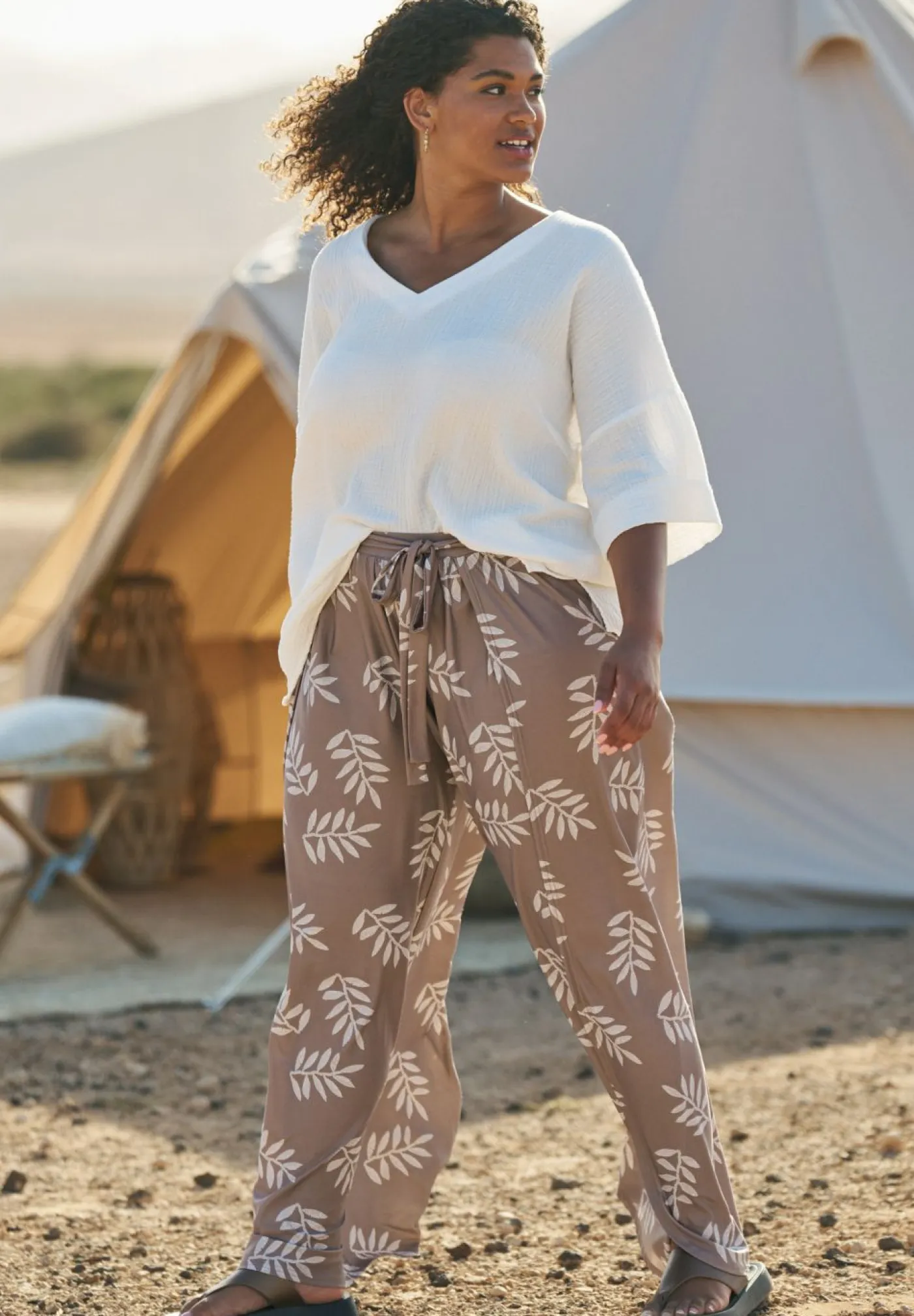 Pantalón de estilo palazzo Mujer Pantalones