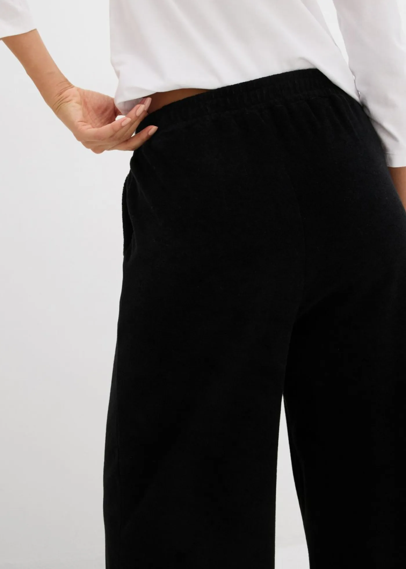 Pantalón de felpa de punto Mujer Básicos|Pantalones