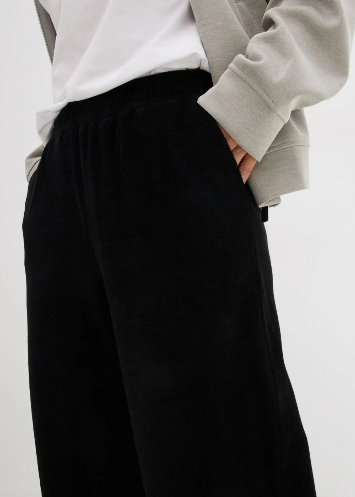 Pantalón de felpa de punto Mujer Básicos|Pantalones