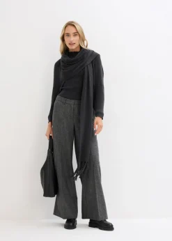 Best Pantalón de lana con patrón de espiga Mujer Premium|Pantalones