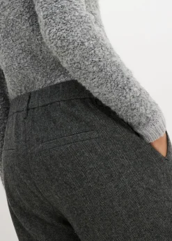Best Pantalón de lana con patrón de espiga Mujer Premium|Pantalones
