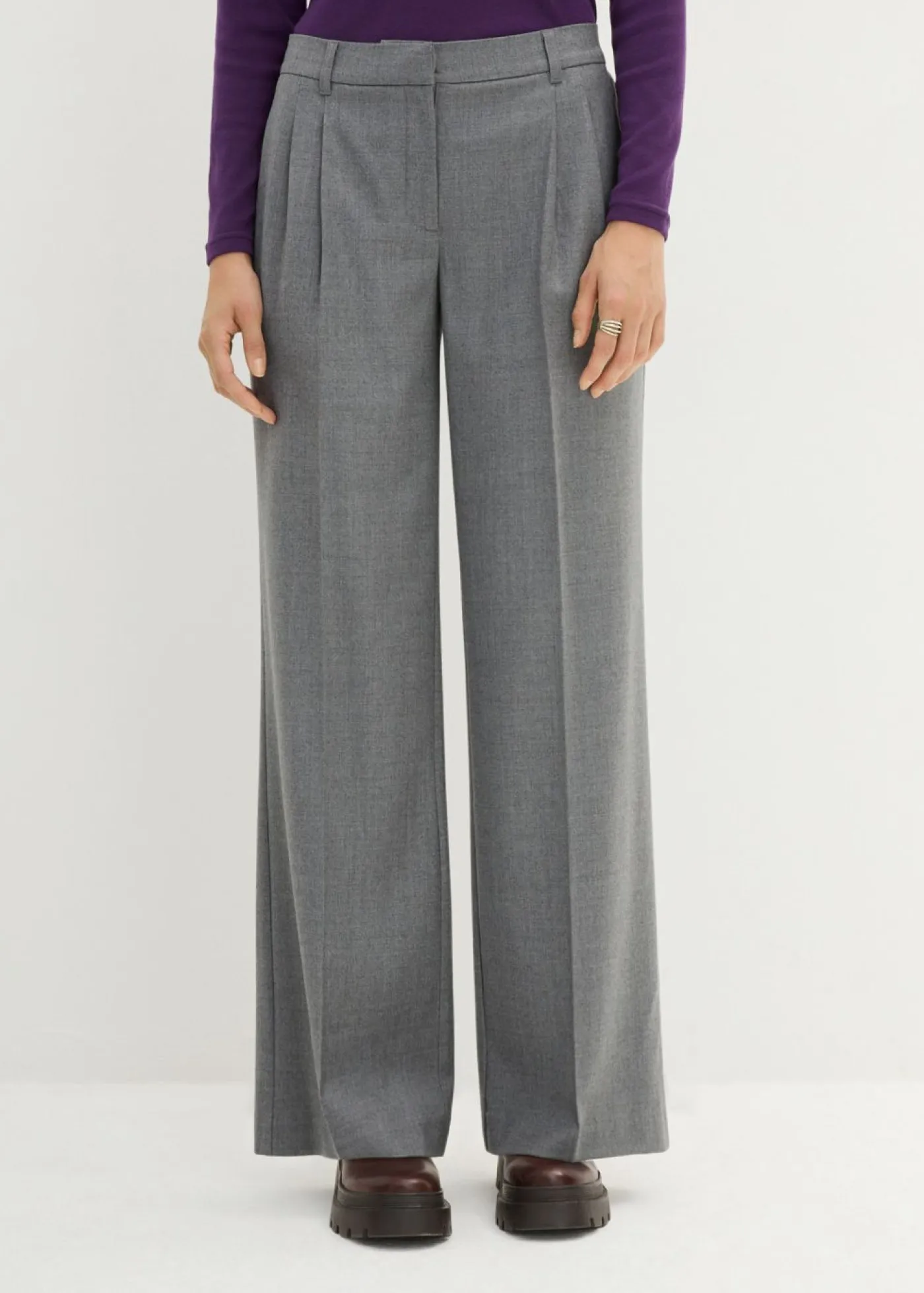 New Pantalón de lana con pinzas Mujer Premium|Pantalones