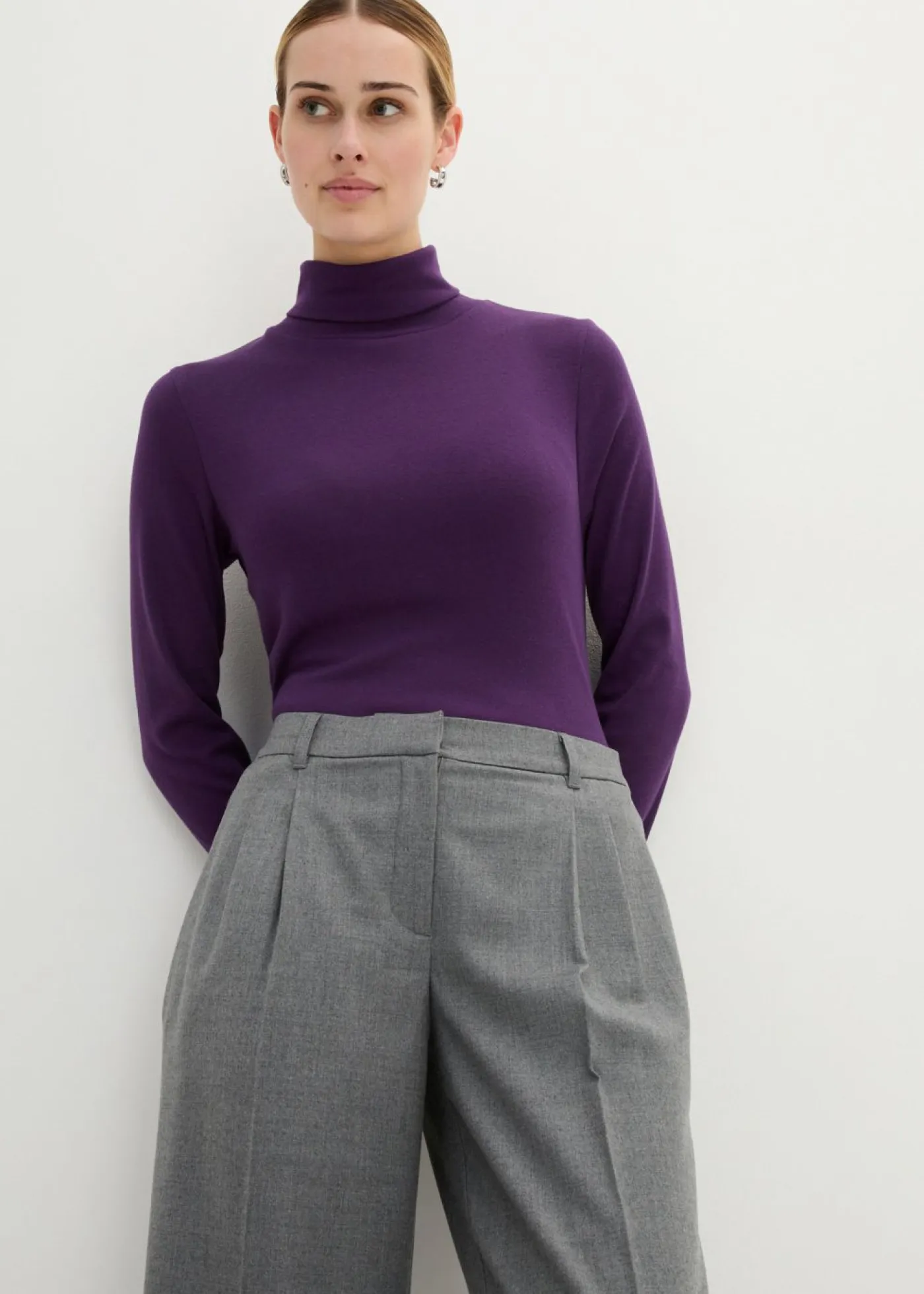 New Pantalón de lana con pinzas Mujer Premium|Pantalones