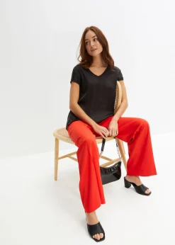 Hot Pantalón de lentejuelas de corte holgado Mujer Pantalones