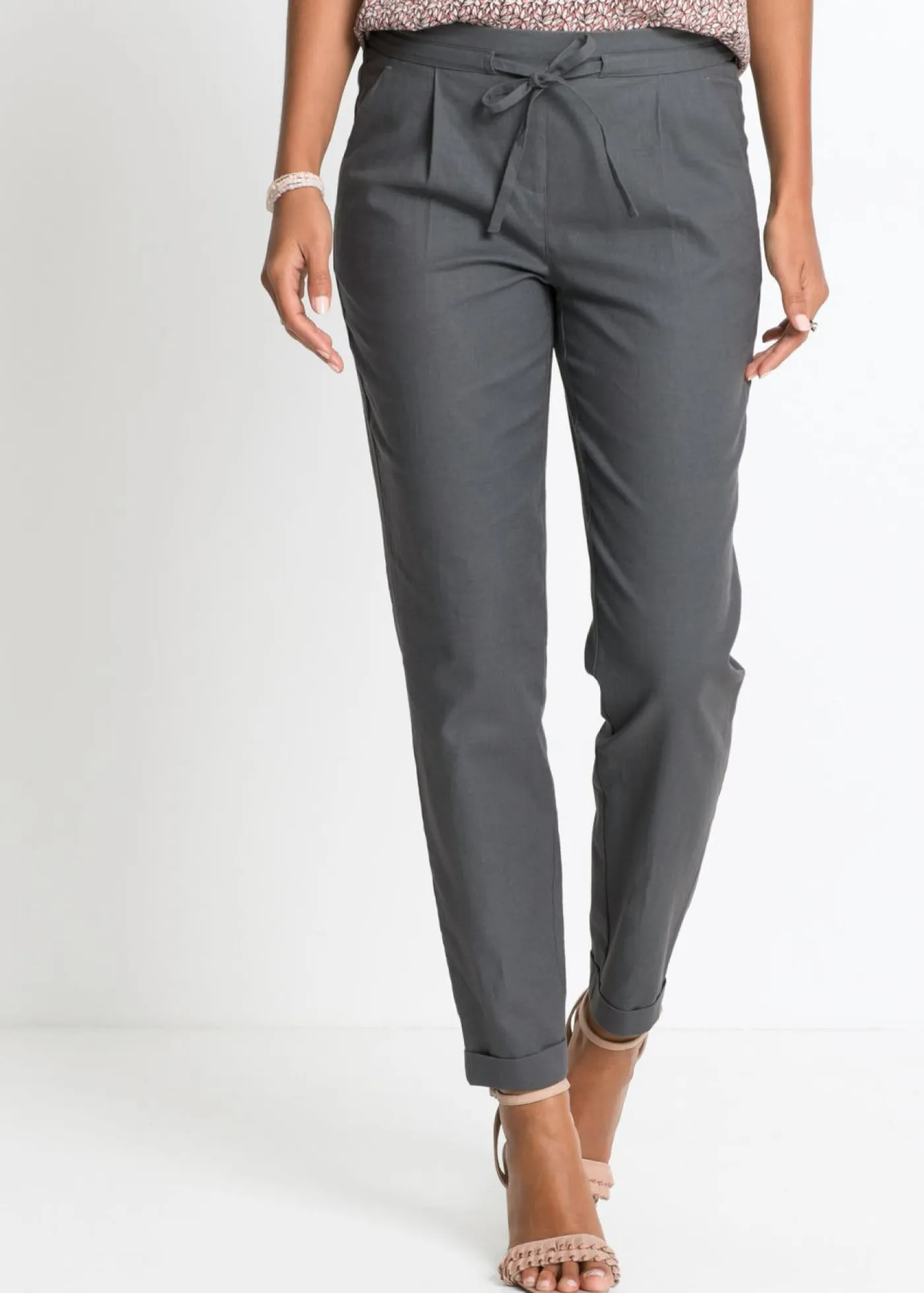 Pantalón de lino Mujer Pantalones|Novedades